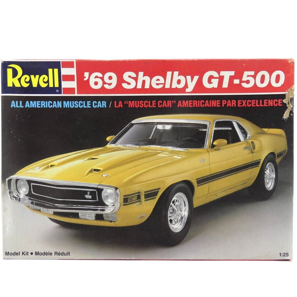 Vintage 1988 Revell '69 Ford Mustang Shelby GT-500 1/25 Scale Unbuilt Model Kit